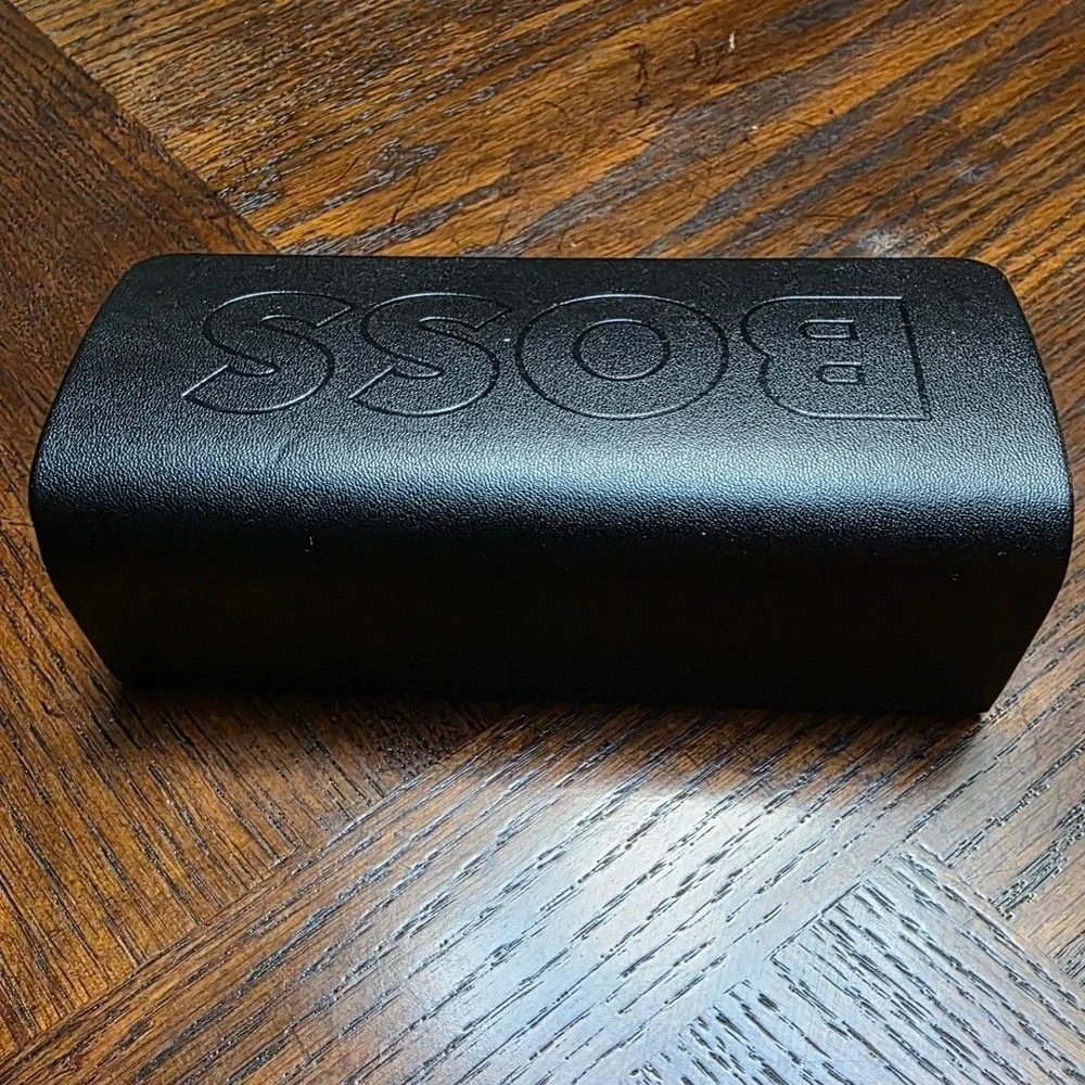 Hugo Boss Sunglasses Case Unisex OS Black Excellent Hard Shell Debossed Logo